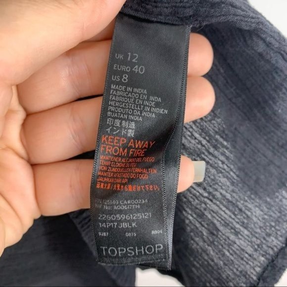 Topshop Spaghetti Strap Black Crochet Gauze Romper Medium - Picture 10 of 16